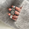 Wholesale Women's Minimalist Square Watch With Metal Strap And Stainless Steel Butterfly Double Snap Buckle