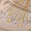 Wholesale Women's Minimalist Stainless Steel And Copper Golden Micropaved Butterfly Necklace