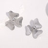 Wholesale Women's Minimalist Stainless Steel Electroplated Threepetal Flower Design Earrings