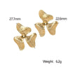 Wholesale Women's Minimalist Stainless Steel Electroplated Threepetal Flower Design Earrings