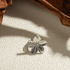 Wholesale Women's Minimalist Stainless Steel Flower Pleated Opening Ring With Geometric Design And Electroplating