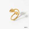 Wholesale Women's Minimalist Stainless Steel Hollow Love Ball Ring With Double Heart Open Design And Electroplating