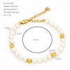 Wholesale Women's Minimalist Stainless Steel Natural Pearl Round Beads Hand Beaded Bracelet