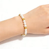Wholesale Women's Minimalist Stainless Steel Natural Pearl Round Beads Hand Beaded Bracelet