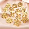 Wholesale Women's Minimalist Stainless Steel Stamped Flower Earrings