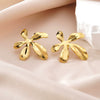 Wholesale Women's Minimalist Stainless Steel Stamped Flower Earrings
