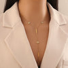 Wholesale Women's Minimalist Star Shape Stainless Steel Electroplated O Word Chain Clavicle Necklace