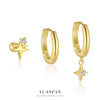 Wholesale Women's Minimalist Star Shape 925 Sterling Silver Earrings With Zirconia