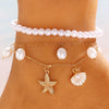 Wholesale Women's Minimalist Starfish Anklet Set Alloy Beaded Decoration Accessories