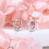Wholesale Women's Minimalist 925 Sterling Silver Inlaid Stone Geometric Earrings With Electroplating