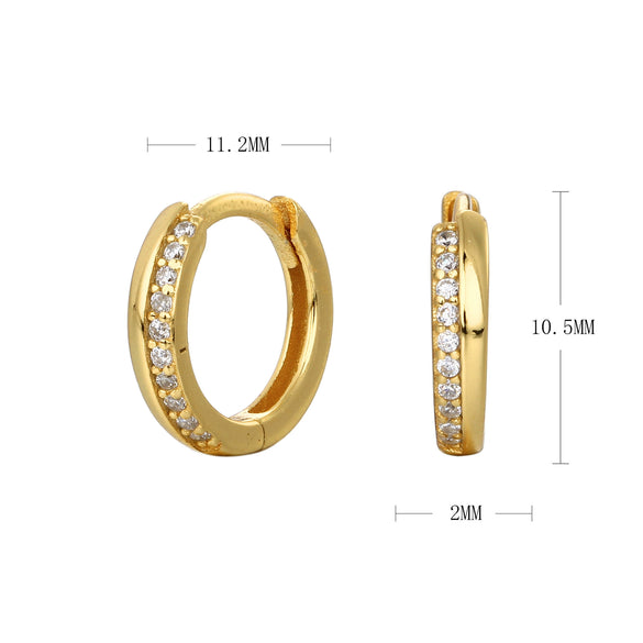 Wholesale Women's Minimalist 925 Sterling Silver Inlaid Stone Geometric Earrings With Electroplating
