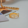Wholesale Women's Minimalist Style Stainless Steel Geometric Square Zircon Irregular Open Ring Jewelry Electroplated