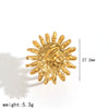 Wholesale Women's Minimalist Sunflower Stainless Steel Jewelry Set Real Gold Plated Bracelet Earrings