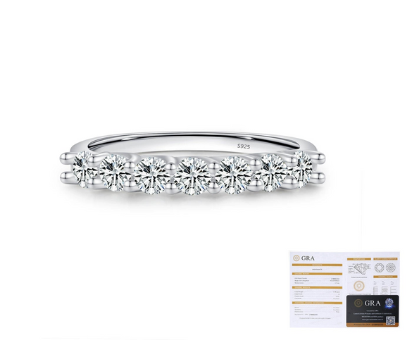 Wholesale Women's Modern Geometric S925 Sterling Silver Diamond Ring With Gem Inlaid