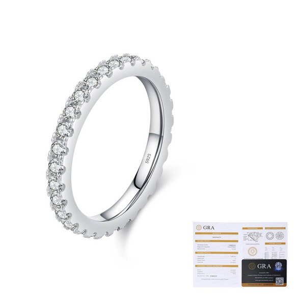 Wholesale Women's Modern Geometric S925 Sterling Silver Diamond Ring With Gem Inlaid