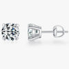 Wholesale Women's Modern Light Luxury Classic Simple Geometric S925 Sterling Silver Stud Earrings With Gem Inlaid