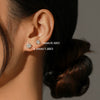 Wholesale Women's Modern Light Luxury Classic Simple Geometric S925 Sterling Silver Stud Earrings With Gem Inlaid