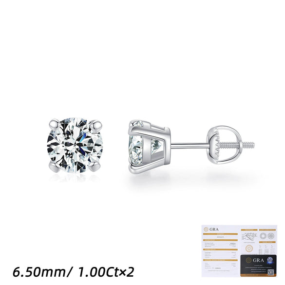 Wholesale Women's Modern Light Luxury Classic Simple Geometric S925 Sterling Silver Stud Earrings With Gem Inlaid