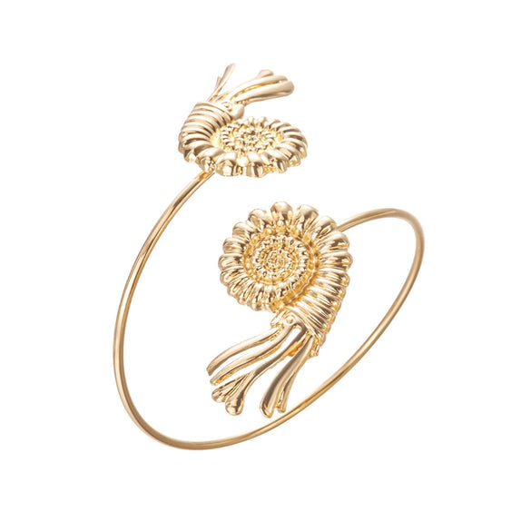 Wholesale Women's Modern Minimalist Animal Style Electroplated Alloy Conch Open Arm Bracelet Accessories