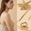 Wholesale Women's Modern Minimalist Animal Style Iron Electroplated Starfish And Crab Open Arm Bracelet Accessory