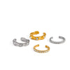 Wholesale Women's Modern Minimalist Geometric Cshaped Real Gold Plated Stainless Steel Ear Cuff Jewelry