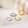 Wholesale Women's Modern Minimalist Geometric Cshaped Real Gold Plated Stainless Steel Ear Cuff Jewelry