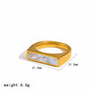 Wholesale Women's Modern Minimalist Geometric Diamondencrusted Zircon Stainless Steel Ring With Pvd Furnace Vacuum Real Gold Plating