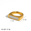 Wholesale Women's Modern Minimalist Geometric Diamondencrusted Zircon Stainless Steel Ring With Pvd Furnace Vacuum Real Gold Plating
