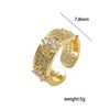 Wholesale Women's Modern Minimalist Gold Plated Fourleaf Clover And Baby's Breath Diamond Flower Ring