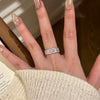 Wholesale Women's Modern Minimalist Gold Plated Fourleaf Clover And Baby's Breath Diamond Flower Ring