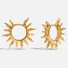 Wholesale Women's Modern Minimalist Stainless Steel Geometric Sun Earrings With Electroplating