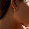 Wholesale Women's Modern Minimalist Stainless Steel Geometric Sun Earrings With Electroplating
