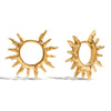 Wholesale Women's Modern Minimalist Stainless Steel Geometric Sun Earrings With Electroplating