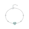 Wholesale Women's Modern S925 Sterling Silver Sweet Enamel Heart Shaped Bracelet With Inlaid Zircon