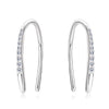 Wholesale Women's Moissanite Earrings In Geometric And Ushape Pattern Made Of S925 Silver With Electroplating Treatment