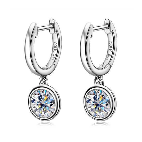 Wholesale Women's Moissanite Earrings 925 Silver Geometric Style Electroplated