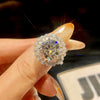Wholesale Women's Moissanite Gypsophila Ring In 925 Silver With Geometric Pattern And Electroplating