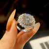 Wholesale Women's Moissanite Gypsophila Ring In 925 Silver With Geometric Pattern And Electroplating