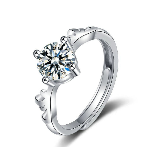 Wholesale Women's Moissanite Open Ring 925 Sterling Silver Kstyle With Animal Zodiac Antlers Pattern Electroplated Jewelry