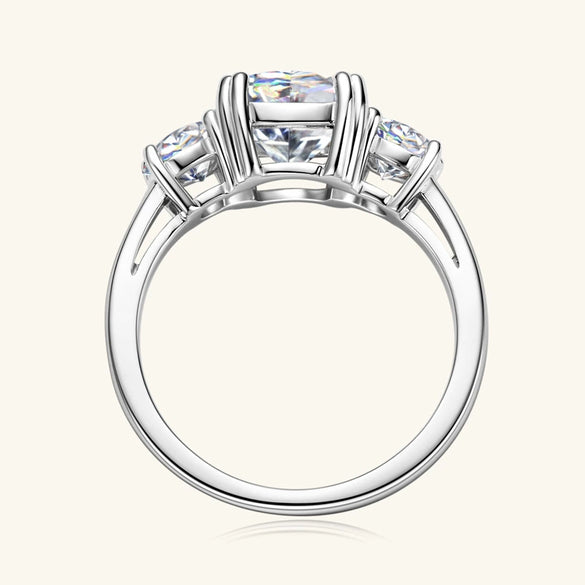 Wholesale Women's Moissanite Ring In Geometric Style S925 Sterling Silver Electroplated With K Gold