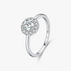 Wholesale Women's Moissanite Ring S925 Sterling Silver Geometric Gem Inlaid Highend Elegant Style
