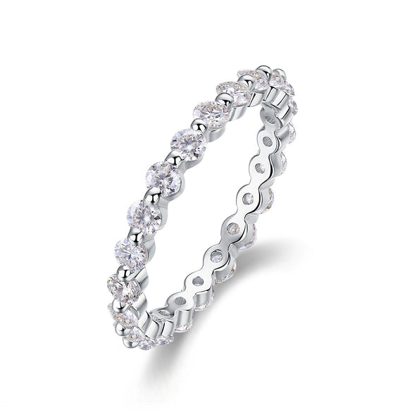 Wholesale Women's Moissanite Ring 925 Silver Geometric Design Set With Diamonds