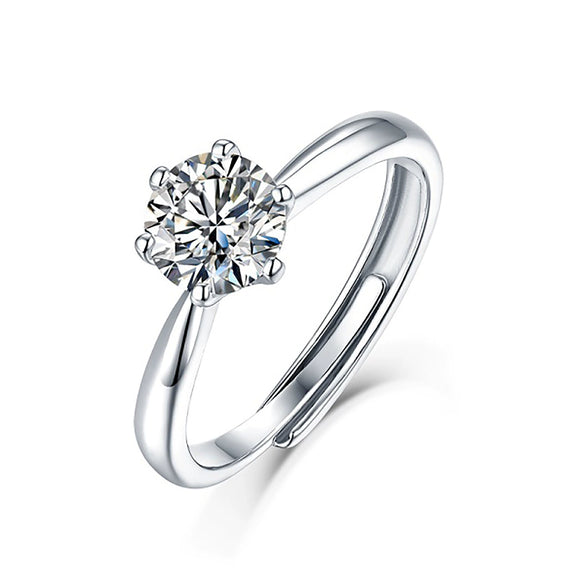 Wholesale Women's Moissanite Ring 925 Silver Plated 18K Gold Geometric Inlay Design
