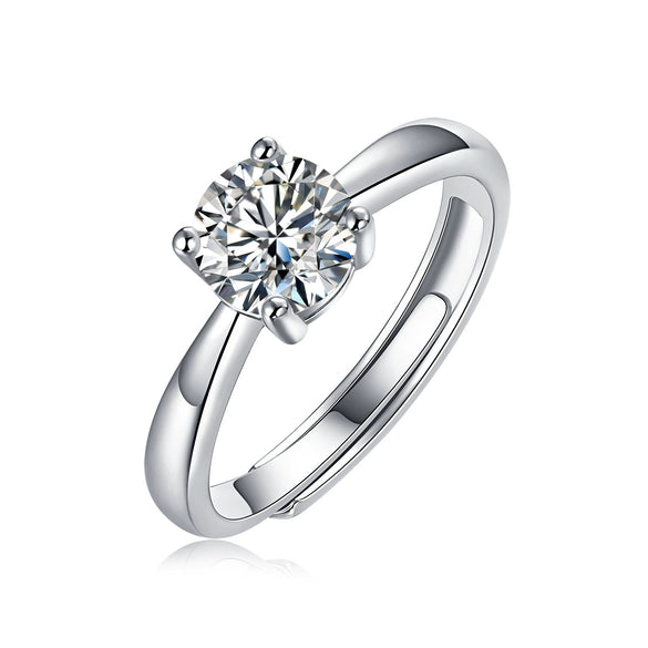 Wholesale Women's Moissanite Ring 925 Silver Plated 18K Gold Geometric Inlay Design