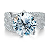 Wholesale Women's Moissanite Threerow Full Diamond Wedding Ring In 925 Silver With Geometric Design And Electroplating