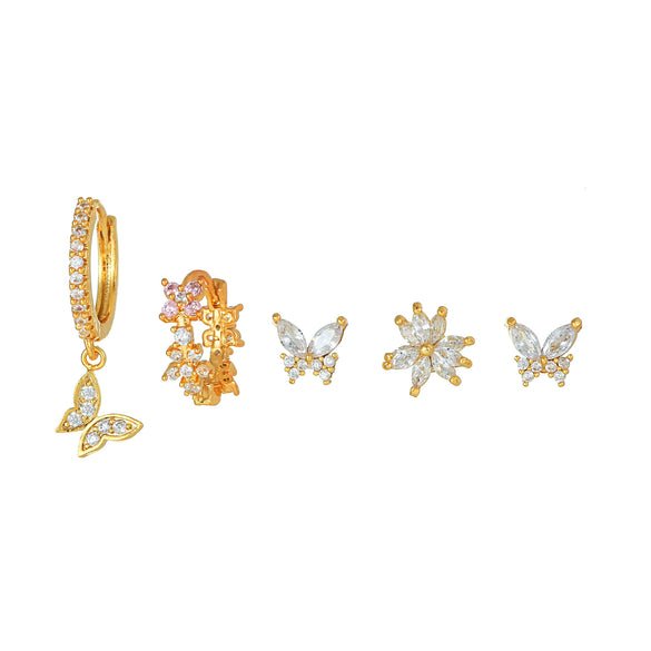 Wholesale Women's Mori Style Animal Zodiac Copper S925 Silver Needle Inlaid Zircon Earrings