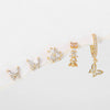 Wholesale Women's Mori Style Animal Zodiac Copper S925 Silver Needle Inlaid Zircon Earrings