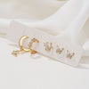 Wholesale Women's Mori Style Animal Zodiac Copper S925 Silver Needle Inlaid Zircon Earrings