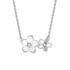 Wholesale Women's Mori Style Cherry Blossom Geometric Flower Inlaid Zircon S925 Sterling Silver Rotating Necklace