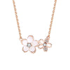 Wholesale Women's Mori Style Cherry Blossom Geometric Flower Inlaid Zircon S925 Sterling Silver Rotating Necklace